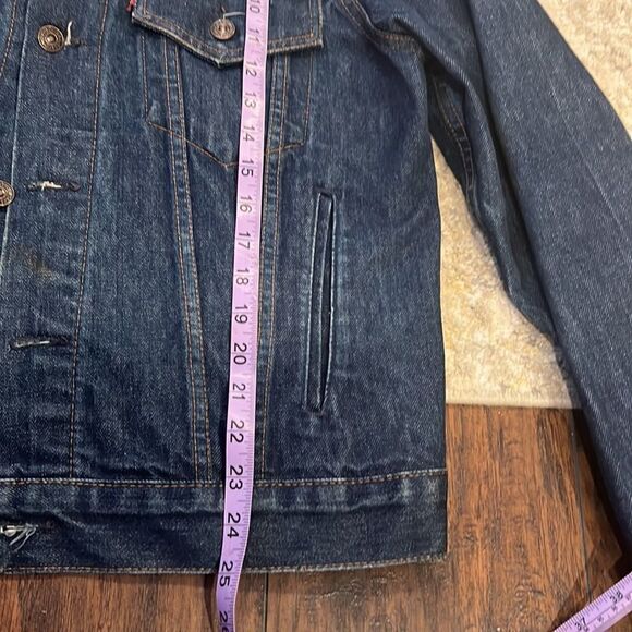 Vintage 80s Levis Denim Jean 70506 0216 Trucker Jacket Size 42 Made in Canada - Picture 9 of 10